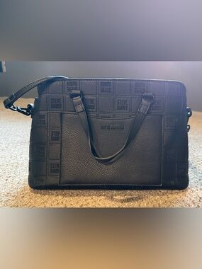 Steve Madden Black Quilted Logo Tote
